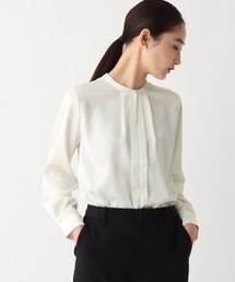 OPAQUE.CLIP | DELEGANT タックデザインブラウス【OPAQUE.CLIP NAVY】(シャツ/ブラウス)
