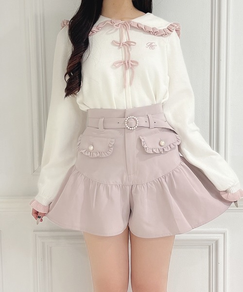 Honey Cinnamon（ハニーシナモン）の「裾フレアショートパンツ（その他
