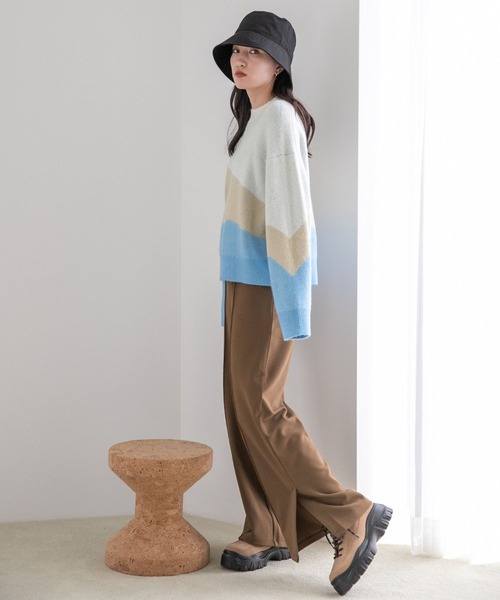 LOWRYS FARM(ローリーズファーム)の「カラーブロックニット 294858(ニット/セーター・レディース・イエロー/ブルー/グレー・FREE)」の16枚目の写真