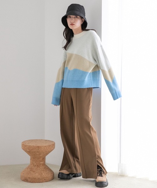 LOWRYS FARM(ローリーズファーム)の「カラーブロックニット 294858(ニット/セーター・レディース・イエロー/ブルー/グレー・FREE)」の7枚目の写真
