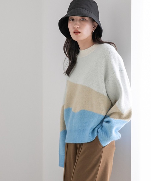 LOWRYS FARM（ローリーズファーム）の「カラーブロックニット 294858