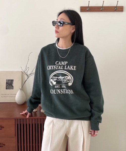 Didot.showroom(ディドット ショールーム)の「CAMP CRAYSTAL LAKE MTM(スウェット・レディース・グリーン/チャコールグレー/ヘザーグレー・FREE)」の2枚目の写真