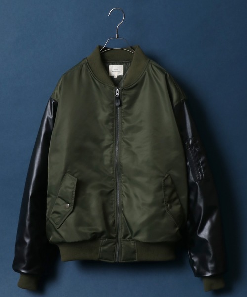 ANPAS(アンパス)の「Sleeve Switching & Quilting Padding MA-1/袖切り替え&キルティング MA-1 ボマージャケット(MA-1・メンズ・ブラック系その他/ブラック系その他2/グリーン系その他/グリーン系その他2・M/L/LL)」の7枚目の写真