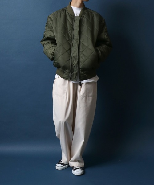 ANPAS(アンパス)の「Sleeve Switching & Quilting Padding MA-1/袖切り替え&キルティング MA-1 ボマージャケット(MA-1・メンズ・ブラック系その他/ブラック系その他2/グリーン系その他/グリーン系その他2・M/L/LL)」の22枚目の写真