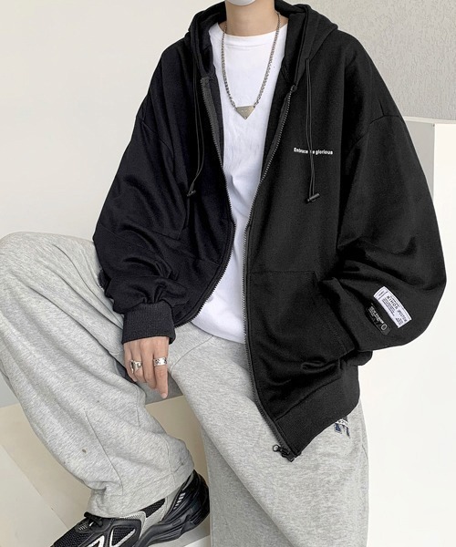 FVLMEN（フルメン）の「■新色追加【FVLMEN】onepoint logo zip parka/ワンポイント ロゴ ジップ パーカー（パーカー・メンズ・ブラック/ブルー/グレー/オートミール・MEDIUM/LARGE/X-LARGE）」の22枚目の写真