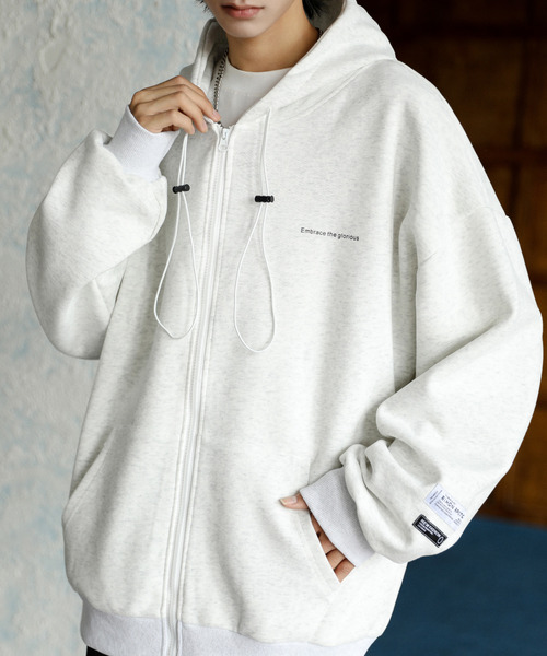 FVLMEN（フルメン）の「■新色追加【FVLMEN】onepoint logo zip parka/ワンポイント ロゴ ジップ パーカー（パーカー・メンズ・ブラック/ブルー/グレー/オートミール・MEDIUM/LARGE/X-LARGE）」の7枚目の写真