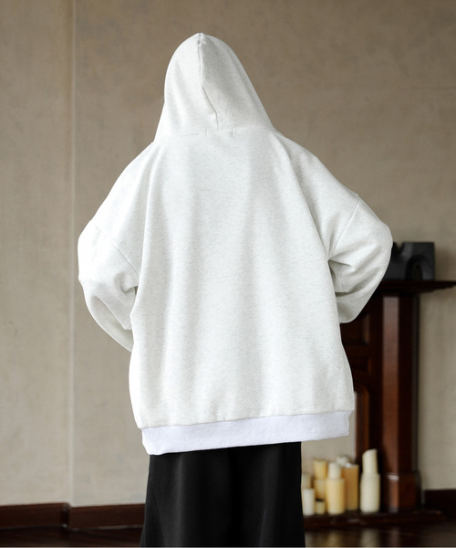 FVLMEN（フルメン）の「■新色追加【FVLMEN】onepoint logo zip parka/ワンポイント ロゴ ジップ パーカー（パーカー・メンズ・ブラック/ブルー/グレー/オートミール・MEDIUM/LARGE/X-LARGE）」の8枚目の写真