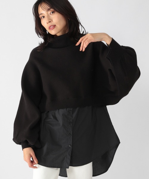 BARNYARDSTORM（バンヤードストーム）の「BARNYARDSTORM / ショートドッキングニット（ニット/セーター・レディース・チャコール/ブラック/ネイビー・FREE）」の21枚目の写真