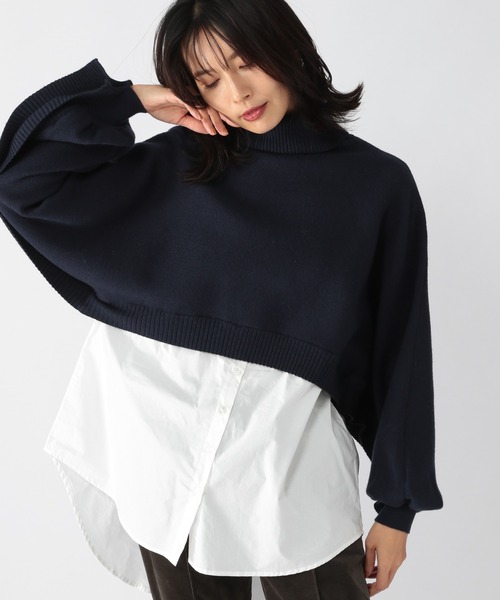 BARNYARDSTORM（バンヤードストーム）の「BARNYARDSTORM / ショートドッキングニット（ニット/セーター・レディース・チャコール/ブラック/ネイビー・FREE）」の17枚目の写真