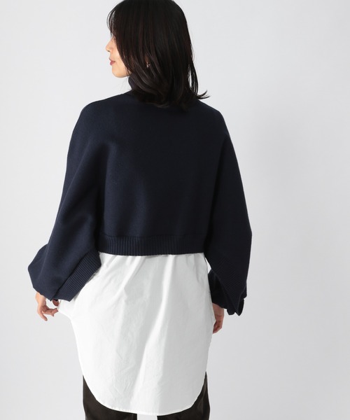 BARNYARDSTORM（バンヤードストーム）の「BARNYARDSTORM / ショートドッキングニット（ニット/セーター・レディース・チャコール/ブラック/ネイビー・FREE）」の14枚目の写真