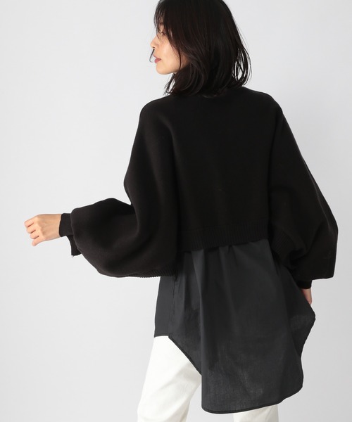 BARNYARDSTORM（バンヤードストーム）の「BARNYARDSTORM / ショートドッキングニット（ニット/セーター・レディース・チャコール/ブラック/ネイビー・FREE）」の5枚目の写真