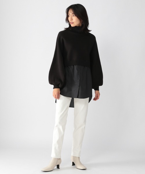 BARNYARDSTORM（バンヤードストーム）の「BARNYARDSTORM / ショートドッキングニット（ニット/セーター・レディース・チャコール/ブラック/ネイビー・FREE）」の9枚目の写真