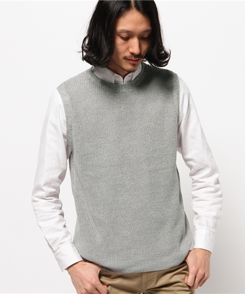 CIAOPANIC(チャオパニック)の「【Ciaopanic】 畦編みニットベスト(ニット/セーター・メンズ・グレー/ネイビー/アイボリー・LARGE/MEDIUM)」の2枚目の写真