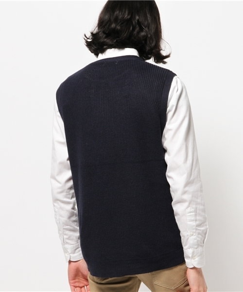 CIAOPANIC(チャオパニック)の「【Ciaopanic】 畦編みニットベスト(ニット/セーター・メンズ・グレー/ネイビー/アイボリー・LARGE/MEDIUM)」の6枚目の写真