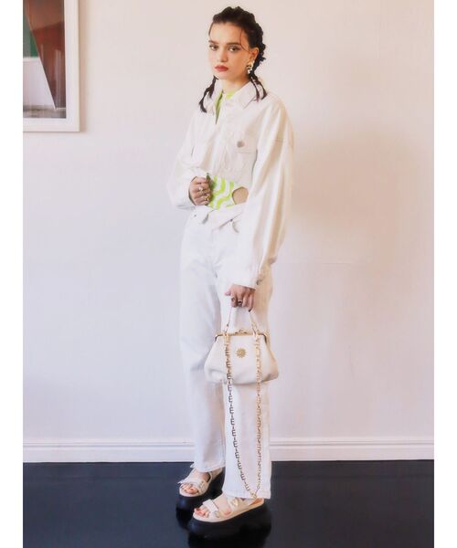 EVRIS（エヴリス）の「EチェーンショルダーBAG（ショルダーバッグ・レディース・ブラック/ホワイト/グリーン・FREE）」の14枚目の写真