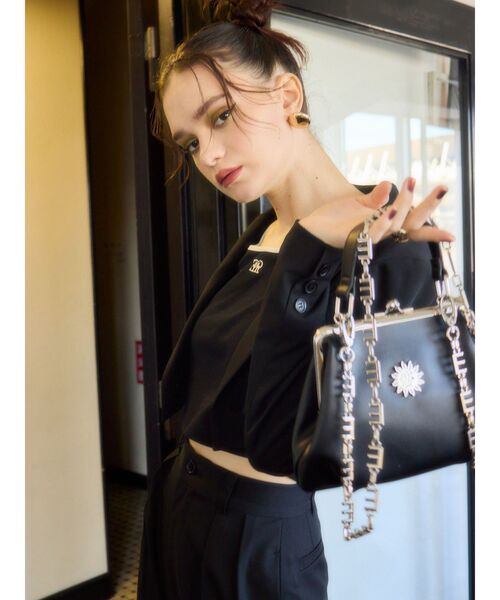 EVRIS（エヴリス）の「EチェーンショルダーBAG（ショルダーバッグ・レディース・ブラック/ホワイト/グリーン・FREE）」の15枚目の写真