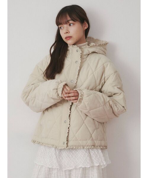 merry jenny（メリージェニー）の「フリルキルティングフードジャケット（その他アウター・レディース・ピンク/アイボリー/ブラック/ライトブルー・FREE）」の6枚目の写真