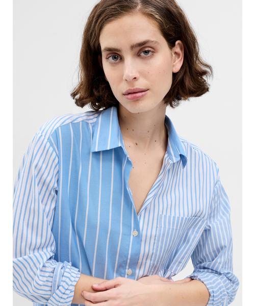 GAP（ギャップ）の「ポプリン パジャマシャツワンピース（シャツワンピース・レディース・ピンク/マルチ・XS/S/M/L/XXS）」の10枚目の写真