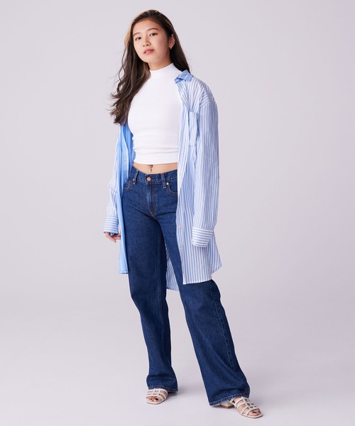 GAP（ギャップ）の「ポプリン パジャマシャツワンピース（シャツワンピース・レディース・ピンク/マルチ・XS/S/M/L/XXS）」の2枚目の写真