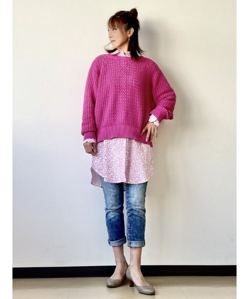 GAP（ギャップ）の「ポプリン パジャマシャツワンピース（シャツワンピース・レディース・ピンク/マルチ・XS/S/M/L/XXS）」の3枚目の写真