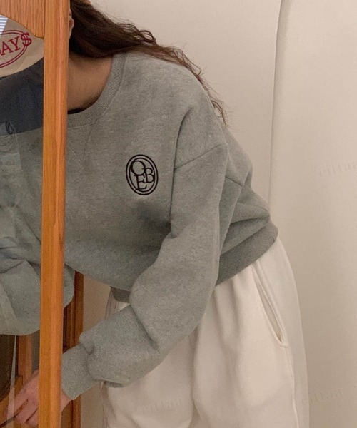 Dalfwin(ダールフィン)の「2023AW 秋冬新作 韓国ファッション スウェット レディース 裏起毛あり OBE刺繍Vガゼットスウェット トレーナー トップス(スウェット・レディース・ネイビー/グレー/オートミール・FREE)」の5枚目の写真
