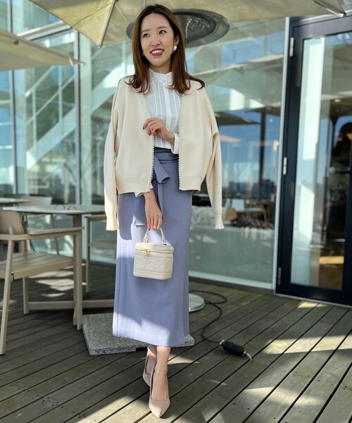 couture brooch（クチュールブローチ）の「◆【羽織るだけで着映え感UP！】フェイクパールトリミングカーディガン（カーディガン/ボレロ・レディース・ベビーピンク/ブラック/アイボリー・42/38）」の15枚目の写真