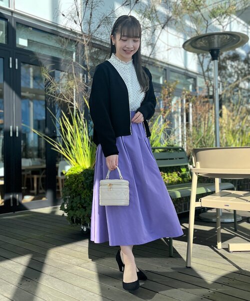 couture brooch（クチュールブローチ）の「◆【羽織るだけで着映え感UP！】フェイクパールトリミングカーディガン（カーディガン/ボレロ・レディース・ベビーピンク/ブラック/アイボリー・42/38）」の16枚目の写真