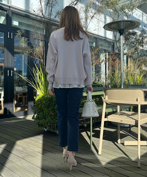 couture brooch（クチュールブローチ）の「◆【羽織るだけで着映え感UP！】フェイクパールトリミングカーディガン（カーディガン/ボレロ・レディース・ベビーピンク/ブラック/アイボリー・42/38）」の22枚目の写真