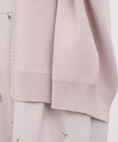couture brooch（クチュールブローチ）の「◆【羽織るだけで着映え感UP！】フェイクパールトリミングカーディガン（カーディガン/ボレロ・レディース・ベビーピンク/ブラック/アイボリー・42/38）」の18枚目の写真