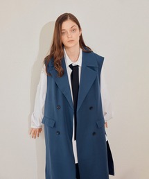 JUNRED | ドレープダブルクロスロングジレ(ベスト)