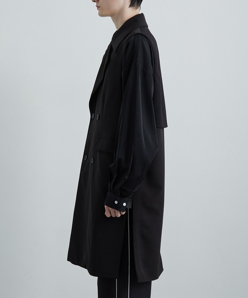 JUNRED（ジュンレッド）の「ドレープダブルクロスロングジレ（ベスト・メンズ・ブルー系その他4/ブラック・M/L）」の14枚目の写真