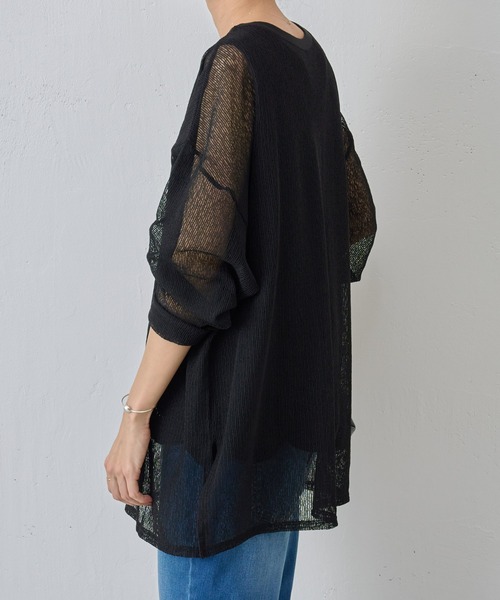 BEARDSLEY（ビアズリー）の「シアー メッシュトップス ロンT（Tシャツ/カットソー・レディース・ブラック/アイボリー・FREE）」の21枚目の写真