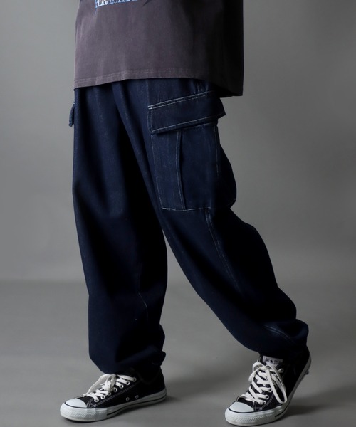【セール】Wide Tapered Denim cargo pants/ワイドテーパード デニム カーゴパンツ（カーゴパンツ）｜SITRY（シトリー）