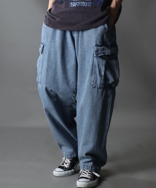 【セール】Wide Tapered Denim cargo pants/ワイドテーパード デニム カーゴパンツ（カーゴパンツ）｜SITRY（シトリー）