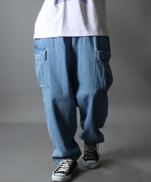 【セール】Wide Tapered Denim cargo pants/ワイドテーパード デニム カーゴパンツ（カーゴパンツ）｜SITRY（シトリー）