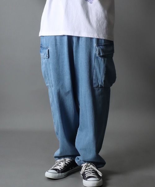 【セール】Wide Tapered Denim cargo pants/ワイドテーパード デニム カーゴパンツ（カーゴパンツ）｜SITRY（シトリー）