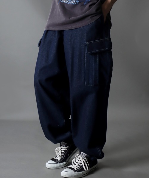 【セール】Wide Tapered Denim cargo pants/ワイドテーパード デニム カーゴパンツ（カーゴパンツ）｜SITRY（シトリー）