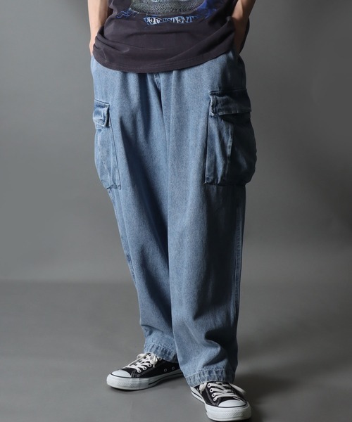 【セール】Wide Tapered Denim cargo pants/ワイドテーパード デニム カーゴパンツ（カーゴパンツ）｜SITRY（シトリー）