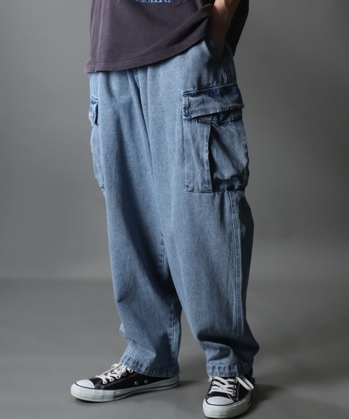 【セール】Wide Tapered Denim cargo pants/ワイドテーパード デニム カーゴパンツ（カーゴパンツ）｜SITRY（シトリー）
