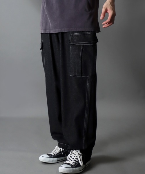 【セール】Wide Tapered Denim cargo pants/ワイドテーパード デニム カーゴパンツ（カーゴパンツ）｜SITRY（シトリー）