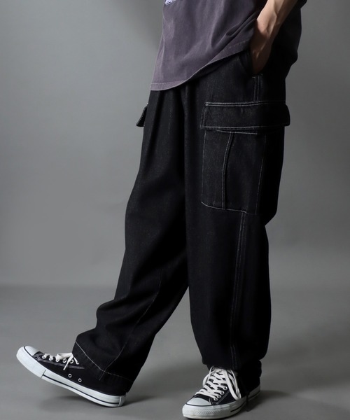 【セール】Wide Tapered Denim cargo pants/ワイドテーパード デニム カーゴパンツ（カーゴパンツ）｜SITRY（シトリー）