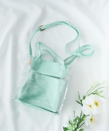 2way ポーチ付き ミニクリアトートバッグ / ショルダーバッグ