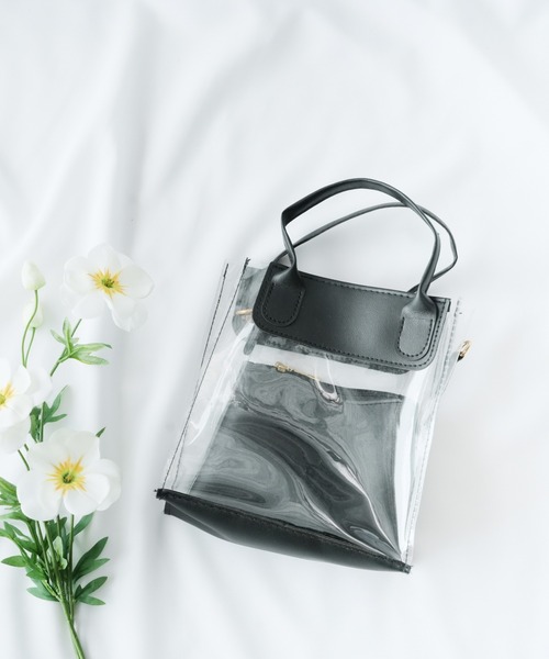 Loco Ocean（ロコオーシャン）の「2way ポーチ付き ミニクリアトートバッグ / ショルダーバッグ（トートバッグ・レディース・グリーン/ホワイト/ブラック・ONE SIZE）」の9枚目の写真