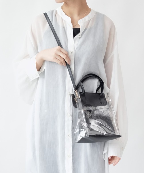Loco Ocean（ロコオーシャン）の「2way ポーチ付き ミニクリアトートバッグ / ショルダーバッグ（トートバッグ・レディース・グリーン/ホワイト/ブラック・ONE SIZE）」の11枚目の写真