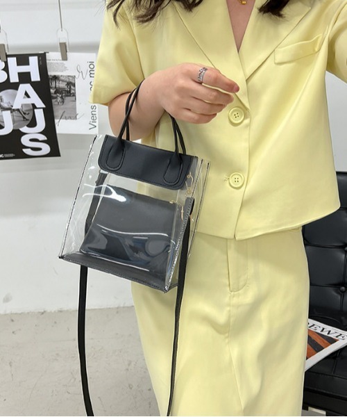 Loco Ocean（ロコオーシャン）の「2way ポーチ付き ミニクリアトートバッグ / ショルダーバッグ（トートバッグ・レディース・グリーン/ホワイト/ブラック・ONE SIZE）」の13枚目の写真