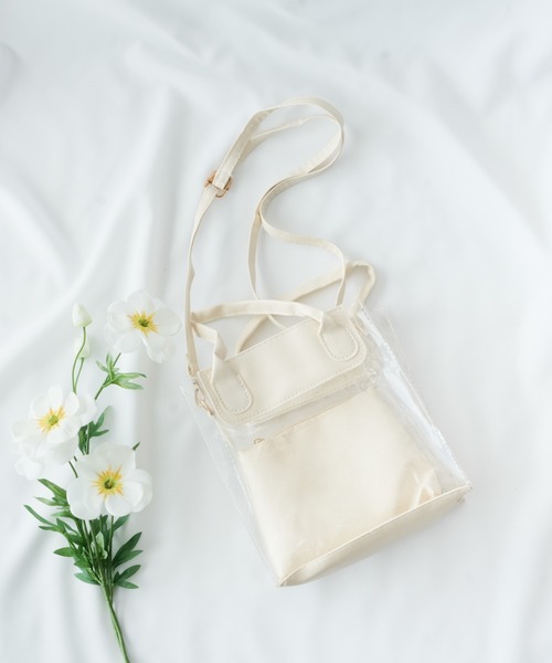 Loco Ocean（ロコオーシャン）の「2way ポーチ付き ミニクリアトートバッグ / ショルダーバッグ（トートバッグ・レディース・グリーン/ホワイト/ブラック・ONE SIZE）」の15枚目の写真