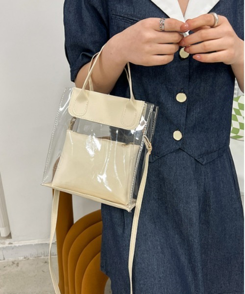 Loco Ocean（ロコオーシャン）の「2way ポーチ付き ミニクリアトートバッグ / ショルダーバッグ（トートバッグ・レディース・グリーン/ホワイト/ブラック・ONE SIZE）」の16枚目の写真