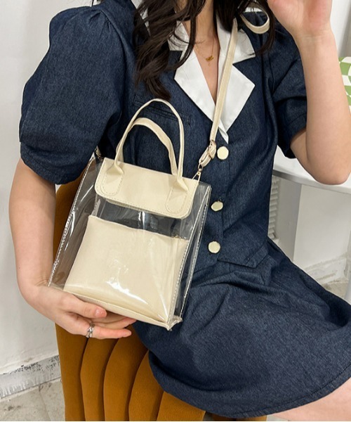 Loco Ocean（ロコオーシャン）の「2way ポーチ付き ミニクリアトートバッグ / ショルダーバッグ（トートバッグ・レディース・グリーン/ホワイト/ブラック・ONE SIZE）」の17枚目の写真