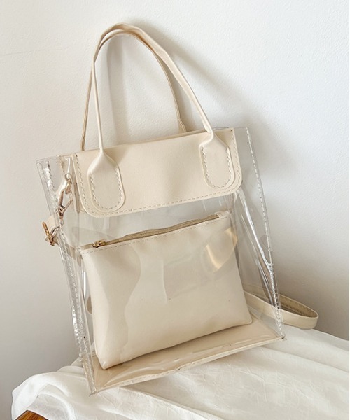 Loco Ocean（ロコオーシャン）の「2way ポーチ付き ミニクリアトートバッグ / ショルダーバッグ（トートバッグ・レディース・グリーン/ホワイト/ブラック・ONE SIZE）」の18枚目の写真