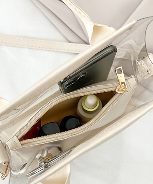 Loco Ocean（ロコオーシャン）の「2way ポーチ付き ミニクリアトートバッグ / ショルダーバッグ（トートバッグ・レディース・グリーン/ホワイト/ブラック・ONE SIZE）」の19枚目の写真